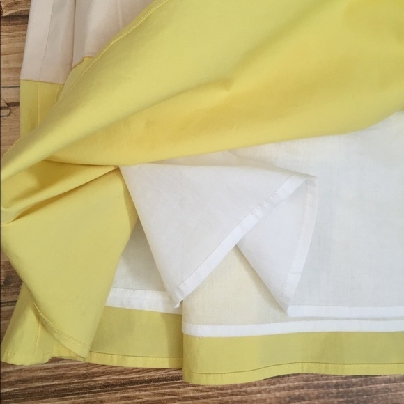 Cremieux Anna Tiered Color Block Drop Waist Sundress Yellow White NWOT - Picture 8 of 11